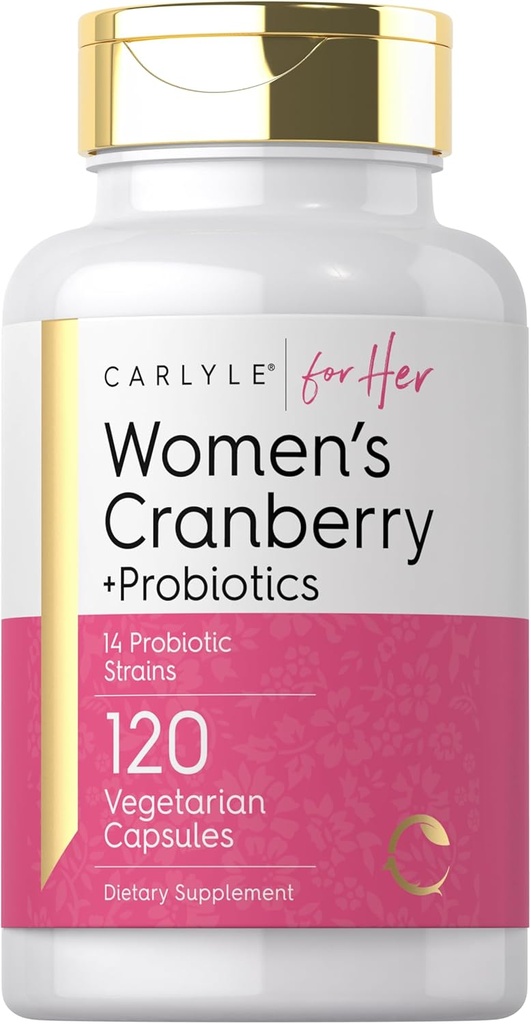 Carlyle Women 's Cranberry Plus Probiotics Note 124; 120 Kapsler Note 124; med 14 Probiotiske Strops