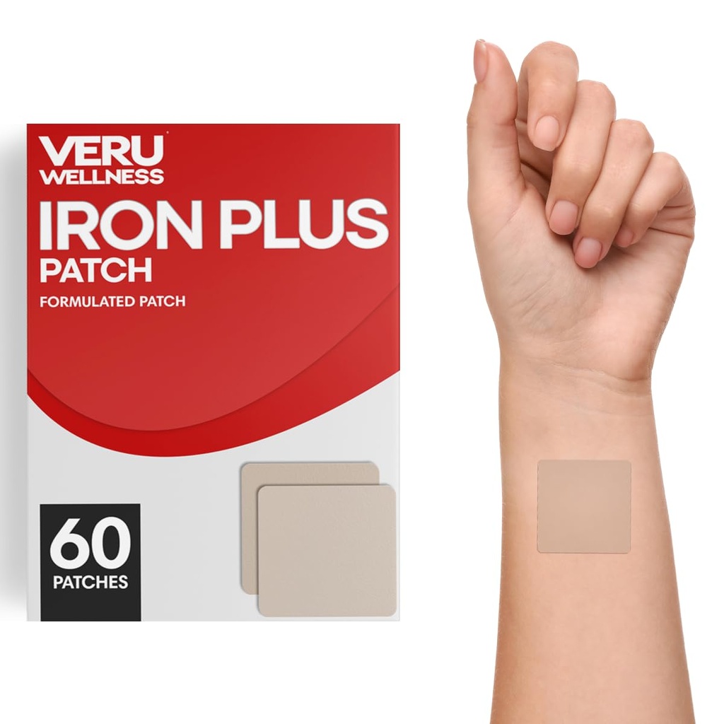 Veru Wellness Iron Plus Daily Patch - Støtte til jernmangel - blodniveauer og energi (60 dag)