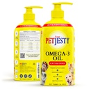 Petjesess Pure Omega 3 Oil for Dogs & Cats 26.39oz - Omega 3 Skin & Coat Support - Flydende kosttilskud til kæledyr - Vegansk kæledyr + DHA for fælles funktion, Immun & Heart Health, Non Fish Oil Dog og Kat