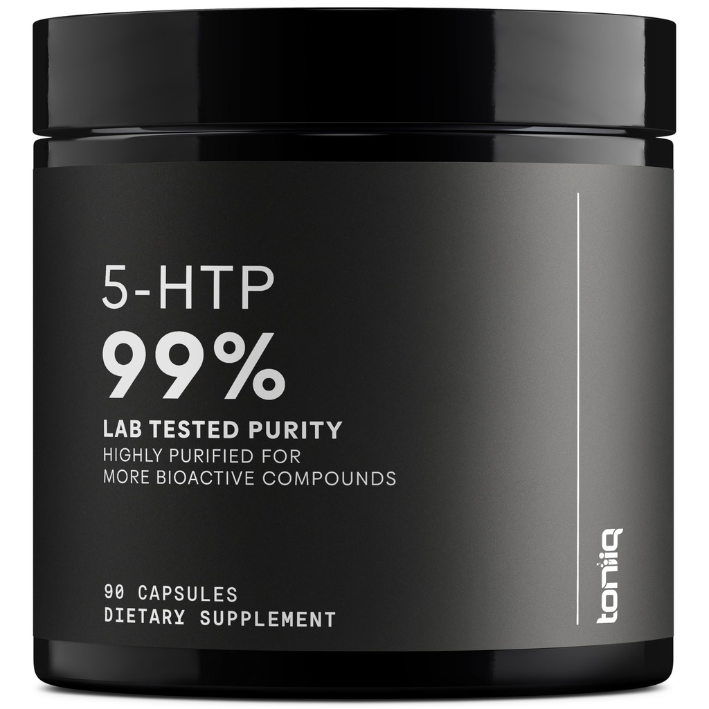 Toniiq Ultra High Strength 5htp kapsler - 99% + Meget renset og biotilgængelig - 12: 1 Koncentreret ekstrakt - 200mg - 90 Veggie kapsler