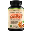 Nature 's Base Gurkemeje og Ingefær Supplement - med Curcumin, Apple Cider Vincipes & BioPerine Black Pepper Extract - 95% Curcuminoider - 120 Kapsler