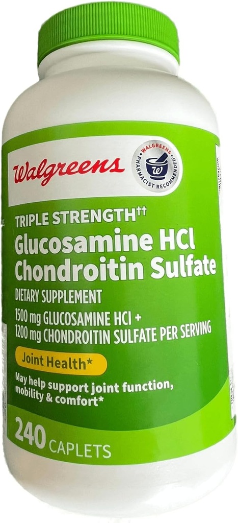 Walgreens Glucosamin Chondroitin Triple Strength 1500 mg Glucosamin HCL 1200 mg Chondroitin - 240 kapsler