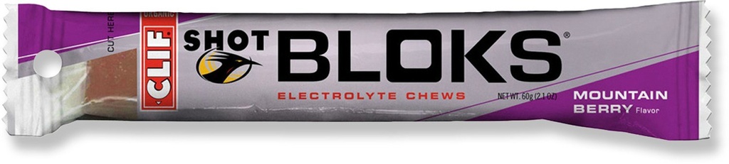 Clif Bar Shot Bloks, Mountain Berry - 60g (18/Box),2.11 Ounce (Pack of 18)