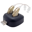 Digital Hearing Amplifiers - Rechargeable BTE Personal Sound Amplifier Pair with USB Dock - Premium Gold Behind The Ear Sound Amplification - by NewEar