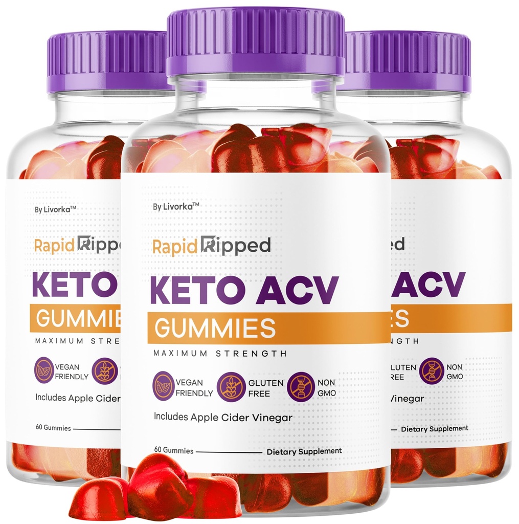 (3 Pack) Rapid Ripped Keto ACV Gummies Advanced Formel 1050MG, RapidRipped Keto Apple Cider Vinarea Gummie, RapidRippedKeto og ACV Gummys Support, 180 Gummies for 3 Måneder