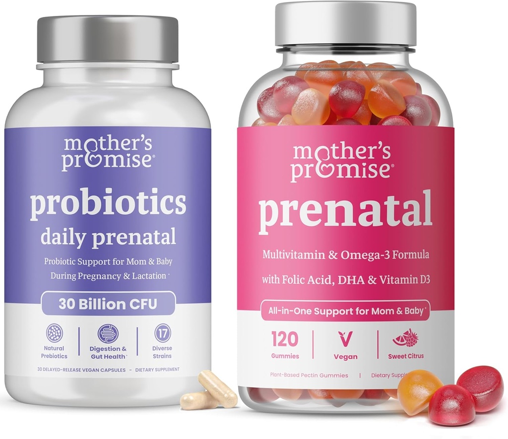 Mors løfte prenatal multivitamin gummier & prenatal probiotika bundle