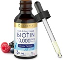 Carlyle Liquid Biotin 10000mcg- 124; 2 oz - 124; Extra Strength Drops - 124; Vegetar, Non- GMO, Gluten Free Supplement
