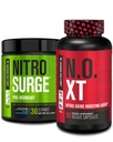 Jacked Factory Nitrobølge Pre- Workout i Blue Raspberry & N.O. XT nitrogenoxid Booster for mænd og kvinder