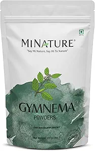 Mi Nature Gymnema Powder Б124; 227g (8 oz) (0,5 lb) Б124; Pure & Natural Б124; Non- GMO, No Preservatives Б124; Gurmar Б124; Traditionelt anvendes til wellness support
