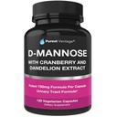 D Mannose Kapsler med 600mg D- Mannose Pulver Per Cap - med Tilføjet Cranberry og Mælkebøtte Uddrag til hjælp i Brege, Urinære Tract og UTI Support - 120 Veggie Caps