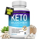 Toplux Keto Blocker Pills White Nyre Bean Extract - 1800 mg Natural Ketosis, Support Keto Diet, for Mænd Kvinder, 90 Kapsler, Supplement