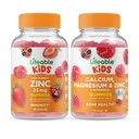 Lifeable Zink 25mg Kids + Calcium Magnesium & Zink Kids, Gummies Bundle - Great Tasting, Vitamin Supplement, Gluten fri, GMO fri, Chewable Gummy