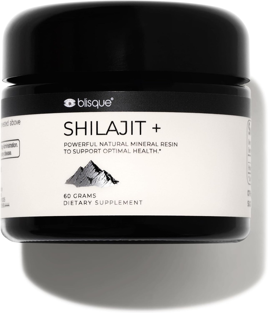 Blisque - Pure Himalayan Organic Shilajit Resin Supplement 124; Autentiske og Natural Measures 124; Golden Grade A Measures 124; Indeholder Fulvic Acid og Trace Minerals