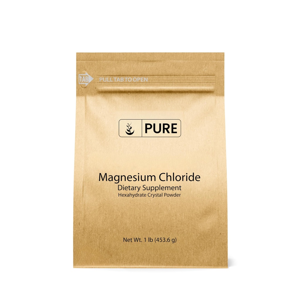 Pure Original Ingredienser Magnesium Chlorid (1 LB), Miljøvenlig Emballage, Crystal Powder, Magnesium Supplement