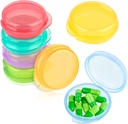 Amabro Lille Pill Organizer Box, 7 PCS Travel Pill Cases Portable Pill Container Daily Mini Pill Case Holder for Pocket Purse Briefcase Pills Medicin Cod Lever Oil Storage Box Earplug Case