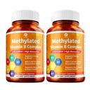 1 Body Vitamin B Complex Twin Pack - 5-MTHF Folat med B1, B2, B5, B6, Methyl B12, Niacin, Biotin - 60 kapsler Hver