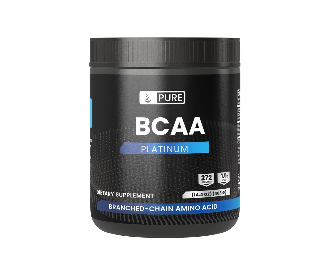 PURE ORIGINALSKE INGREDIENSER 2: 1 BCAA pulver, 14.4 oz, Unflavored, 272 Servere, Altid Pure, Ingen tilsætningsstoffer eller Fillers