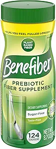 Benefiber Daily Prebiotic Fiber supplement pulver til fordøjelse, Daily Fiber Powder, Unflavored - 62 Serveringer (8.7 Ounces)