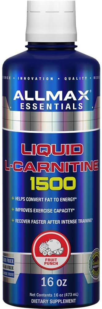 ALLMAX Nutrition Liquid L- Carnitin 1500 + vitamin B5, 16 oz / 473 ml (Fruit Punch)