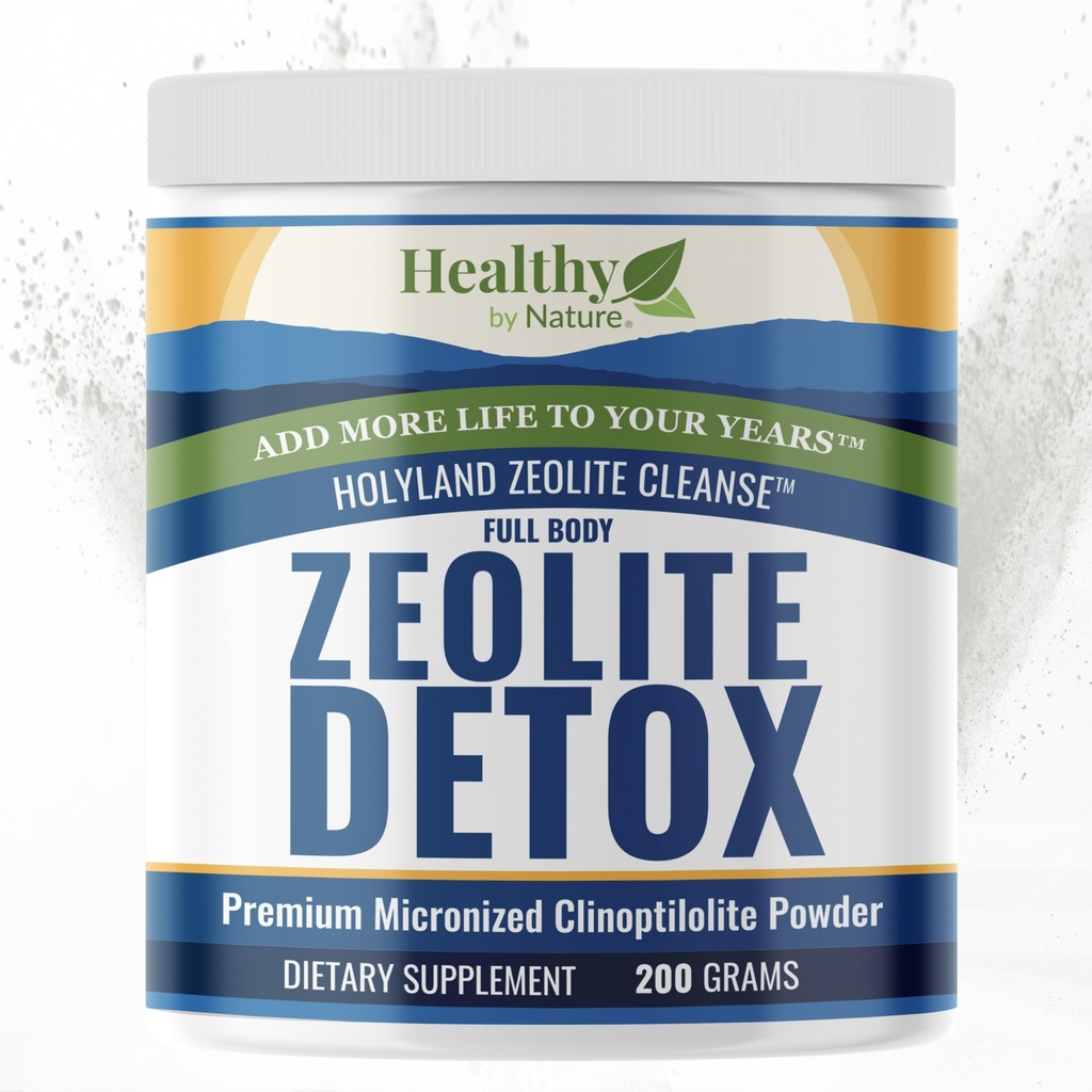 HolyLand Zeolite Cleanse - Zeolite Detox Powder (7.05oz 200 Gram) - Clinoptilolite Natural Aktiveret - Mikroniseret 0-25 - Full Body Detox for Kvinder, Mænd - Understøtter Energi, Fokus, Immunitet, Gut Sundhed