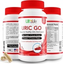 # 1 URIC GO Uric Acid Cleanse Support for G.O.U.T - Natural Nyre Cleanse Detox Formel Chanca Piedra, Selleri frø, Tart Cherry, Tranebær, Pomegranat, Gurkemeje, Vegansk Non- GMO 60 Kapsler