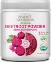 Naturens Godhed Beet Root Powder - 56 Servering (8oz) - Nitrooxide Booster for energi, Stamina, Heart Health, og atletisk ydeevne