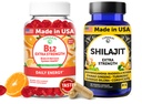 Lunakai USA Made B12 Gummies & Shilajit Kapsler Bundle - Ekstra styrke Daglig energi & wellness support