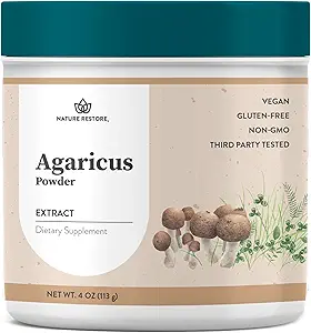 Nature Restore Agaricus Blazei Murill Extract Mushroom Powder, 4 Ounces, 40% polysaccharider, Non GMO, Gluten Free