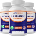 Vitamatisk L- Carnitin Fumarate 1000 mg - 120 Vegetabilske kapsler (3 flasker)