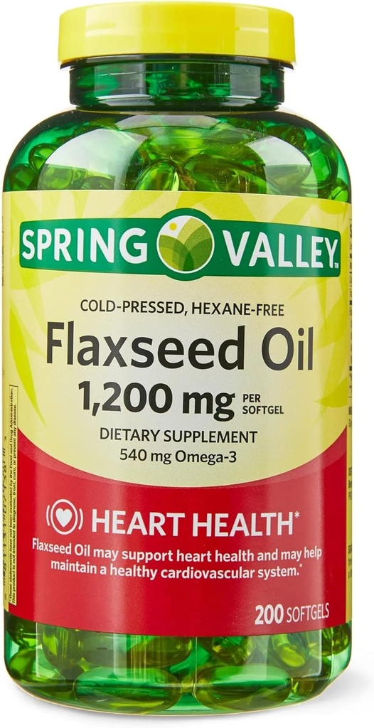 LLK Flaxseed Oil Softgel Kosttilskud, 1. 200 mg, 200 Tæl