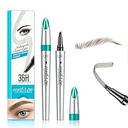 Q703 Vandtæt Precision Eyebrow Stylus Pen til naturlige, varige bryn, 4-Tip (2 # Dark Brown)