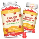 2 Pack Calcium Gummier med Magnesium, Zink, Vitamin D3 & B12, Calcium Kosttilskud til kvinder Mænd, Support Bone, Muskel og Immunitet, 120 Vegan Raspberry Flavor Gummies