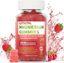 Magnesium Glycinat Gummies 800 mg per servering, Sukker fri Magnesium tillæg med Magnesiummalat, Calcium, D3- vitamin, B6, CoQ10 for rolig støtte og søvn for voksne børn