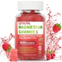Magnesium Glycinat Gummies 800 mg per servering, Sukker fri Magnesium tillæg med Magnesiummalat, Calcium, D3- vitamin, B6, CoQ10 for rolig støtte og søvn for voksne børn