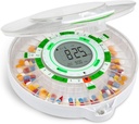 Live Fine 28-dag automatisk pilledispenser med opgraderet LCD-skærm, nøgle lås, lyd og lys til receptioner, medicin, vitaminer, kosttilskud og mere