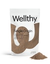 Wellthy Collagen Superfood Powder, Fights Stress & Træthed, Cacao, Mushroom Powder - Organic Chaga & Reishi Ekstrakter, Certificeret Organic Matcha, Allergen- Free & Non- GMO