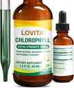Lovita Chlorophyll flydende dråber, høj potens 120 mg / ml, 7,200 mg pr. flaske, Natural Energy Booster & immunforsvar, intern deodorant, hudsundhed, Vegan & non- GMO, Mint Flavor, 60 Servere 2 Oz