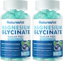 Magnesium Glycinate Gummies 1000mg - Sugar Free Magnesium Kalium Supplement med D-vitamin, B6, CoQ10 til Calm Mood & Sleep Support - 120 Blueberry Gummies -2 Pack