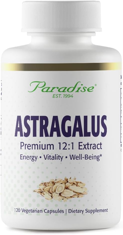 Paradise urter Astragalus Extract, Vegetariske kapsler til energi, fordøjelse og immunforsvar, Non GMO, Gluten Free, 120 kapsler
