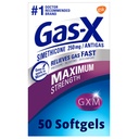 Gas- X maksimal styrke Gas Relief Softgel med Simeticone 250 mg til Bloating Relief - 50 Tæl