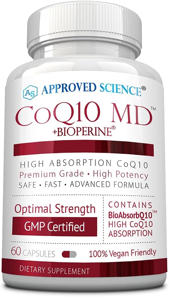 Godkendte Science ® CoQ10 MD - Extra Strength 300mg Pure CoQ10 med BioPerine ® til hurtigere absorption - Optimal understøttelse - 60 Veganske kapsler