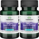 Swanson Jern (ferrofumarat) - Mineral supplement Fremme energistøtte - Højkoncentrationsformel Assists in Oxygen Levering & Fedtsyre Metabolisme 60 Gels (2 Pack)