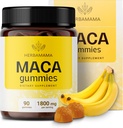 HERBAMAMA Maca Root Gummies - 1800mg Maca Root Extract for Energy Support - Vegan, Non- GMO Antioxidant Support Supplement - 90 Pectin- Based Banana -Flavored Chews
