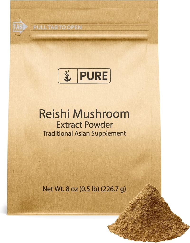 PURE ORIGINAL INGREDIENSER Reishi Mushroom (8oz) Lingzhi, Traditional Supplement, Non- GMO, Lab- Verified