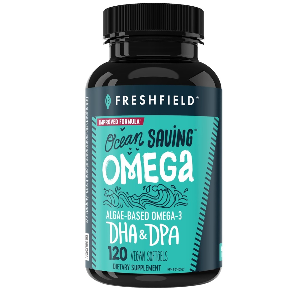 Ocean Saving Omega, Alger Omega 3, DHA tillæg, 4-måned Tilgang, bæredygtigt sourced, Højeste DHA niveauer per kapsel (440 mg), w / DPA