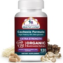 CANCER VIDENSKAB Cachexia Supplement, USDA Certified Organic Mushrooms Extract Capsules, Extra Strength 1.500 mg, High Potency 40% Beta- glucans, Immunum & Metabolic Support, Weight & Muscle Mass Support