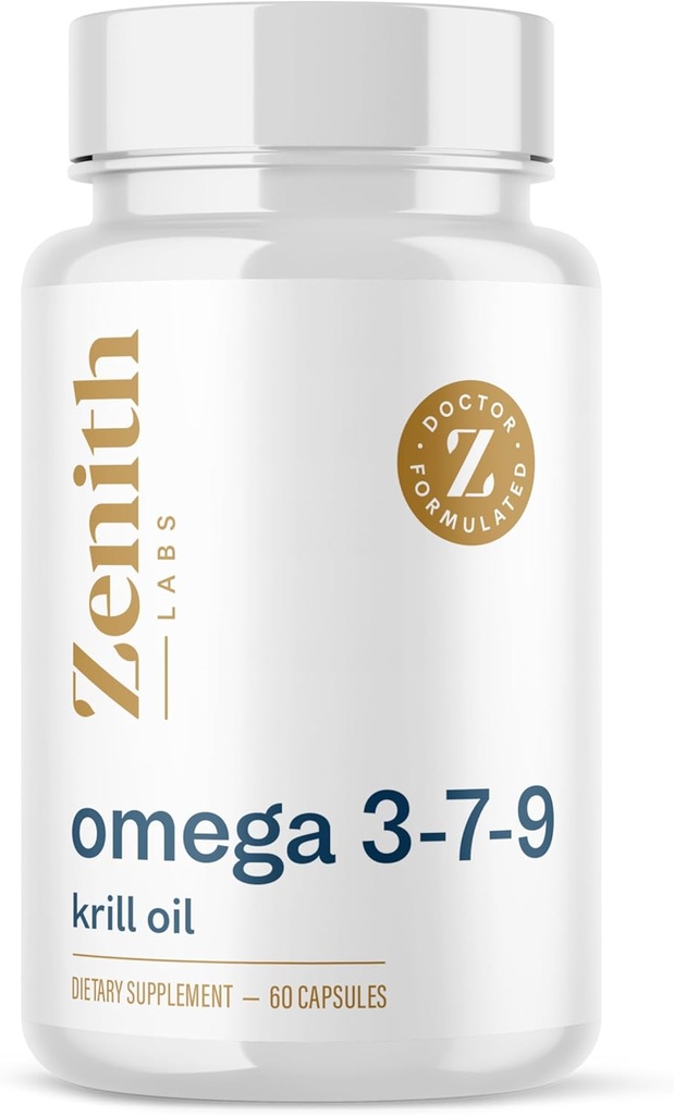 Zenith Labs Omega 379 med Krill - Kombinerer EPA, DHA, Omega- 7, og Omega- 9 - Inkluderer Krill Oil til Max Absorption