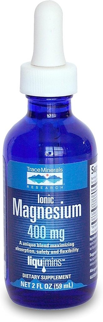 Trace Minerals Research Ionic Magnesium - 4 oz - Kan hjælpe med muskelkramper og muskeltræthed - naturligt behårede og 100% naturlige