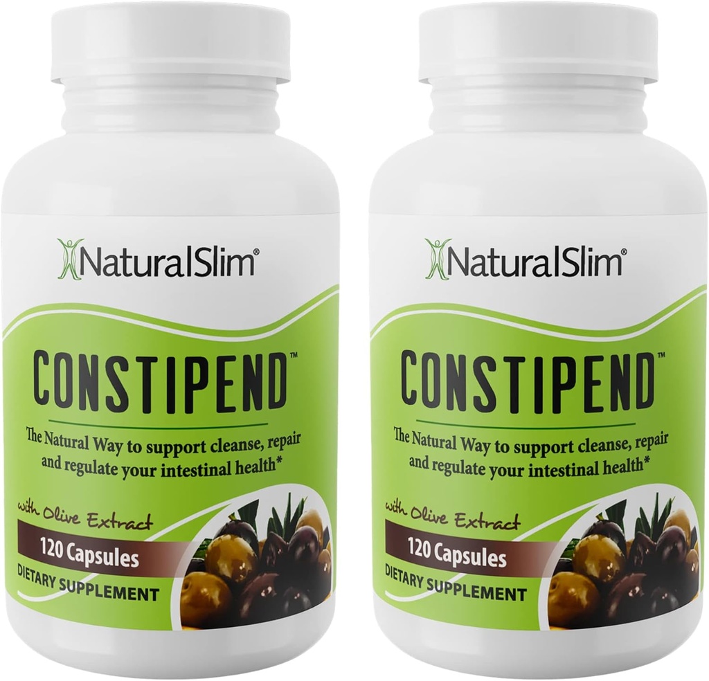 Naturalslim Magnesium Oxide - Constiple for Constipation Relief, Colon Cleanser & Stylleblødgøringsmidler til kvinder & mænd med Magnesium Citrate, Aspartat, & Olive Extract - 120 Vegetabilske kapsler 2 Pack