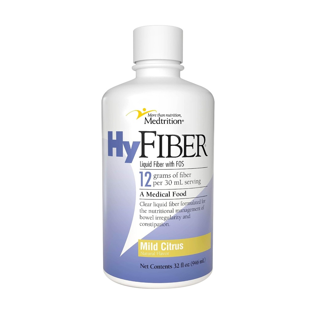 Meditrition HyFiber Daily Liquid Fiber for regularitet og bløde stools, 12 mormer Opløselig Fiber, 32 fl oz 1 flaske